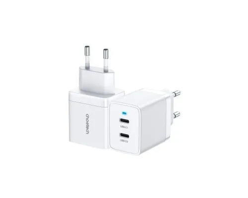 Зарядний пристрій Choetech 2xUSB-C 40W PD/QC/PPS (Q5006-EU-WH)