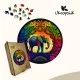 Пазл Ukropchik деревянный Слон Мандала size - L в коробке с набором-рамкой (Elephant Mandala A3)
