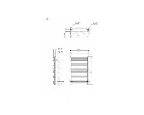 Сушарка для рушників Terma Jade MK 753x400 (WGJMK075040KCROSX)