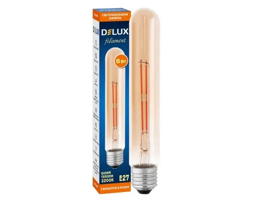 Лампочка Delux LR-39 6Вт E27 2200К T30 amber_filament (90018154)