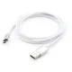 Дата кабель USB 2.0 AM to Micro 5P 1m LED silver Vinga (VCPDCMLED1S)