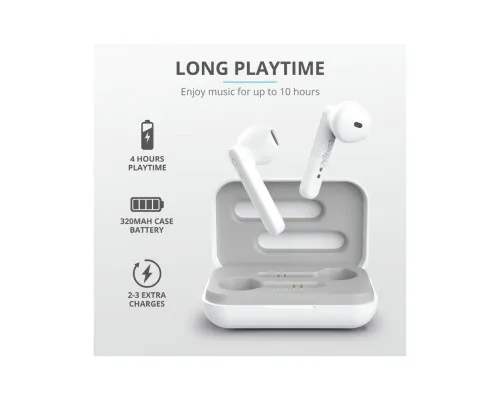 Наушники Trust Primo Touch True Wireless Mic White (23783)