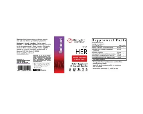 Вітамінно-мінеральний комплекс Bluebonnet Nutrition Комплекс Для Неї, Intimate Essentials For Her Sexual Respons (BLB4006)