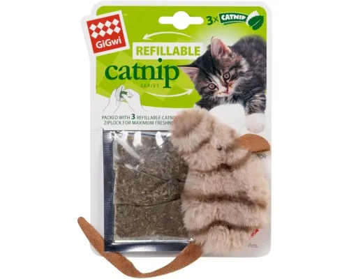 Игрушка для кошек GiGwi Catnip Мышка с кошачьей мятой 10 см (75018)