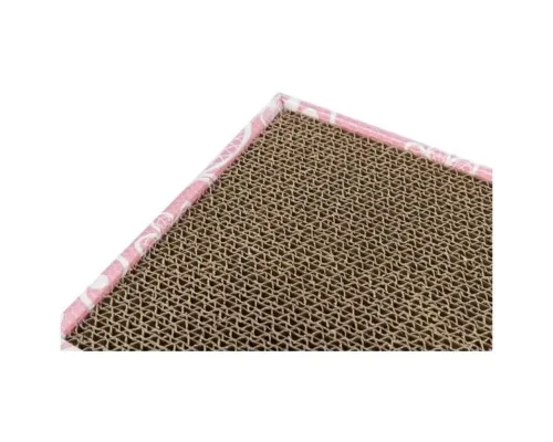 Дряпка (кігтеточка) для котів Trixie картонна з мячиками та мятою 48×5×25 см (рожева) (4011905480053)