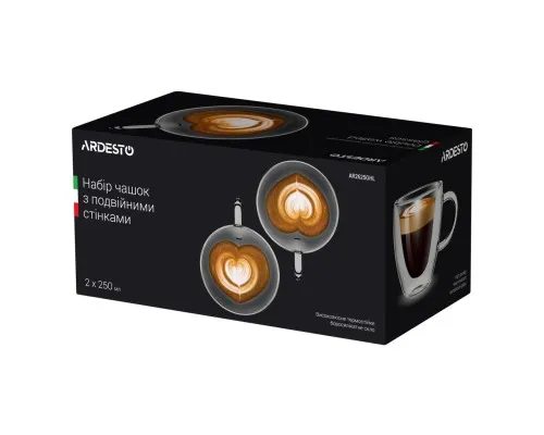 Набір чашок Ardesto 250 мл H 9,5 см 2 шт (AR2625GHL)