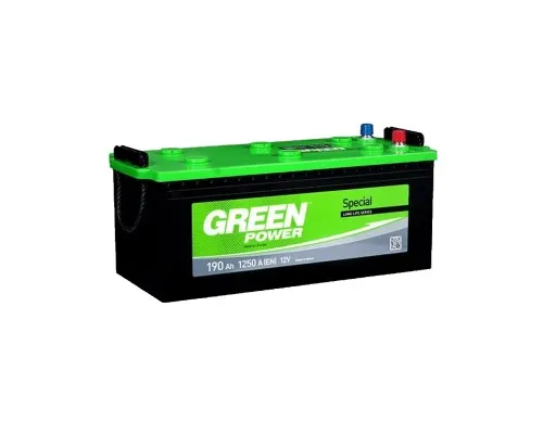 Акумулятор автомобільний GREEN POWER Standart 190Ah бокова(+/-) (1250EN) (22357)