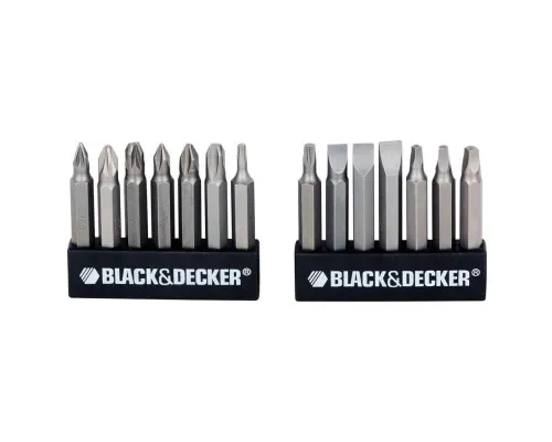 Викрутка Black&Decker з бітами PH1, PZ2, SL8, Tx20, SQ1, PZ2, SQ3, L = 50 мм, 19 шт, блістер (A7073)