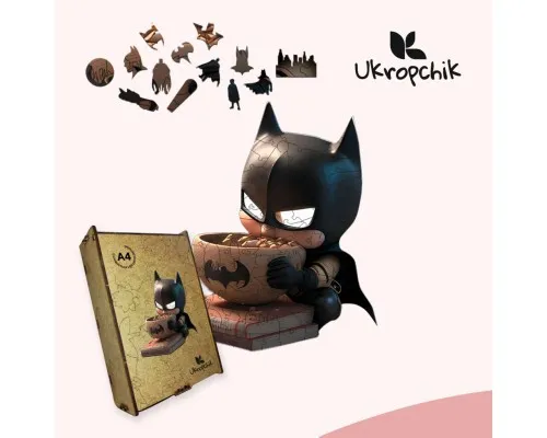 Пазл Ukropchik деревянный супергерой Бэтмен size - L в коробке с набором-рамкой (Batman Superhero A3)