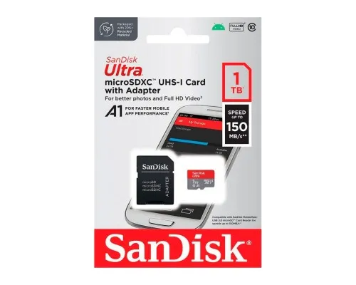 Карта памяті SanDisk 1TB microSDXC class 10 UHS-I Ultra (SDSQUAC-1T00-GN6MA)