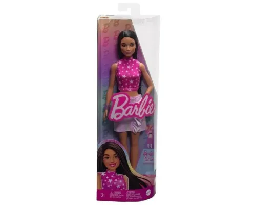 Кукла Barbie Fashionistas в розовом топе со звездным принтом в розовом цвете (HRH13)