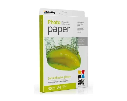 Фотопапір ColorWay A4 135г SuperGlossy, 50c. (PGS1358050A4)