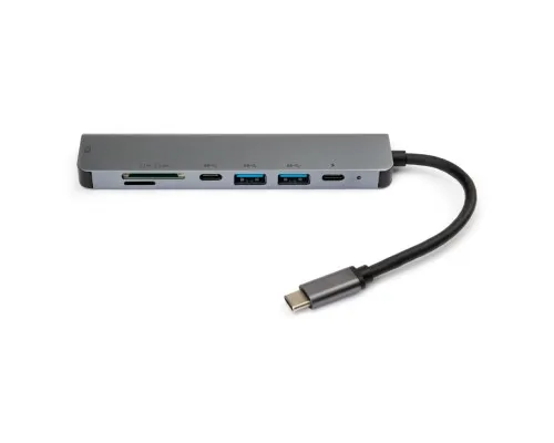 Концентратор Vinga Type-C to 4K HDMI+2*USB3.0+SD+TF+PD+USB-C 3.1 Gen1 aluminium (VCPHTC7AL)