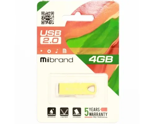 USB флеш накопичувач Mibrand 4GB Taipan Gold USB 2.0 (MI2.0/TA4U2G)