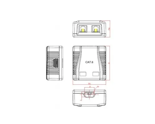Компютерна розетка Cablexpert RJ45x2 FTP, cat.6 (NCAC-2F6-01)