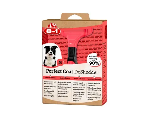 Фурмінатор для тварин 8in1 Perfect Coat для собак M 6.5 см червоний (4048422149439)