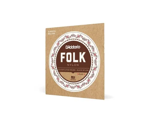 Струни для гітари D'Addario Folk Nylon Ball End Silver Wound / Black Treble (EJ32)