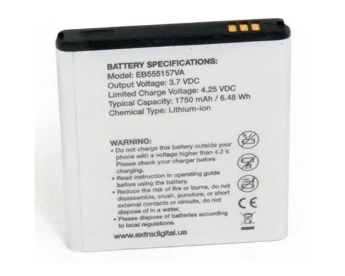 Акумуляторна батарея Extradigital Samsung SGH-i997 Galaxy S Infuse 4G (1750 mAh, EB555157VA) (BMS6331)