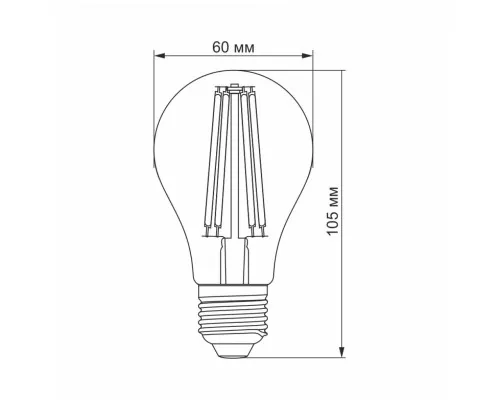 Лампочка Videx Filament A60FA 10W E27 2200K 220V (VL-A60FA-10272)