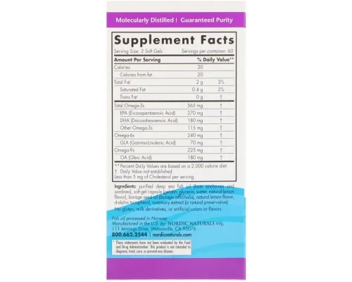 Жирні кислоти Nordic Naturals Омега Комплекс з лимоном, Complete Omega, Lemon, 1000 мг, 12 (NOR-02770)