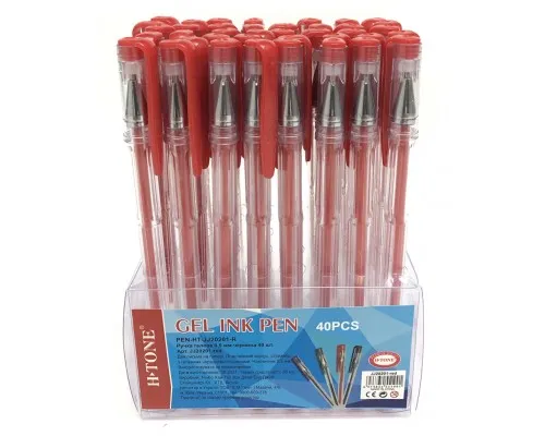 Ручка гелева H-Tone 0,5 мм, червона, уп. 40 шт. (PEN-HT-JJ20201-R)