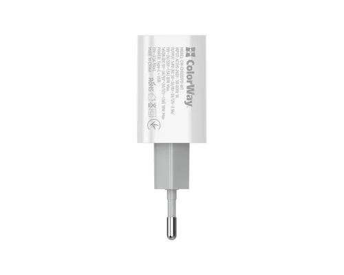 Зарядний пристрій ColorWay PD Port PPS USB (Type-C PD + USB QC3.0) (30W) (CW-CHS037PD-WT)