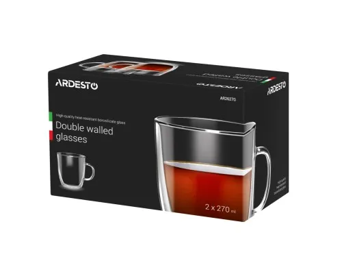 Набір чашок Ardesto 270 мл H 10 см 2 шт (AR2627G)