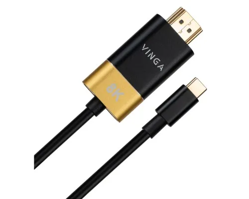 Кабель мультимедийный USB-C to HDMI 1.5m v2.1 8K60Hz Gold plated Vinga (VCPVCCH2115)