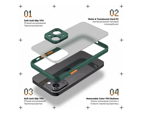 Чохол до мобільного телефона Armorstandart Frosted Matte Tecno Spark Go 2022 (KG5) Dark Green (ARM72396)