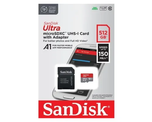 Карта памяті SanDisk 512GB microSDXC class 10 UHS-I Ultra (SDSQUAC-512G-GN6MA)