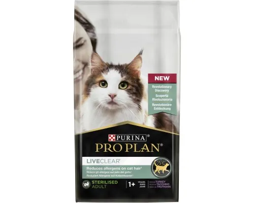 Сухий корм для кішок Purina Pro Plan LiveClear для стерилізованих котів з індичкою 1.4 кг (7613287232564)