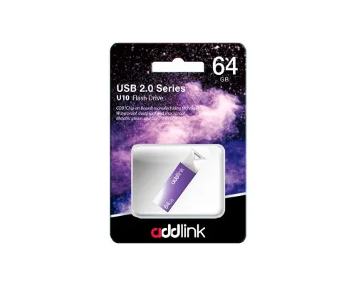 USB флеш накопичувач AddLink 64GB U10 Violet USB 2.0 (ad64GBU10V2)