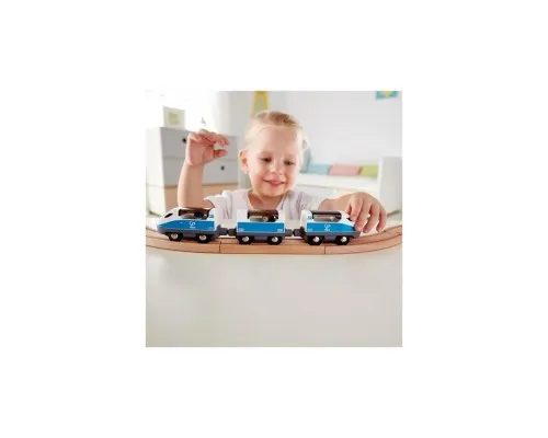 Железная дорога Hape Набор для железнодорожной игрушки Поезд Интерсити с вагонами (E3728)