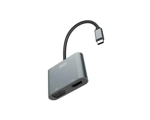 Переходник XO 4-in-1 Dock USB-C (HDMI/VGA/USB3.0/USB-C PD) (XO-HUB001SL)