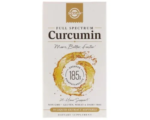 Травы Solgar Куркумин, Full Spectrum Curcumin, 30 желатиновых капсул с ж (SOL-59597)