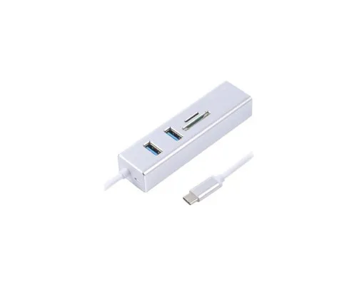 Концентратор Maxxter USB to Gigabit Ethernet, 2 Ports USB 3.0 + microSD/TF card r (NECH-2P-SD-01)