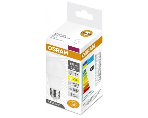Лампочка Osram LED BASE CLA75 8,5W (800Lm) 3000K E27 (4058075628533)