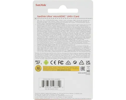 Карта памяти SanDisk 512GB microSDXC class 10 UHS-I Ultra (SDSQUNR-512G-GN3MN)