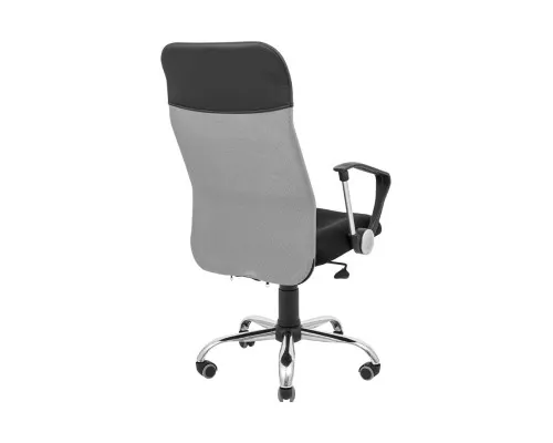 Офісне крісло Richman Ультра Ю Хром M-1 (Tilt) Сітка чорна + сіра (ADD0003102)