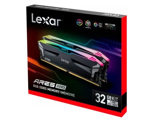 Модуль памяти для компьютера DDR5 32GB (2x16GB) 6000 MHz Ares RGB Black Lexar (LD5BU016G-R6000GDLA)