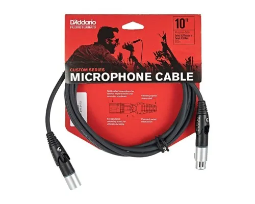 Мікрофонний кабель D'Addario Custom Series Swivel Microphone Cable 3m (PW-MS-10)