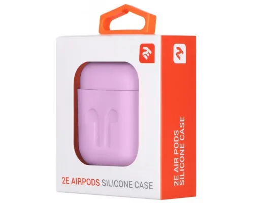 Чохол для навушників 2E для Apple AirPods Pure Color Silicone Imprint 1.5 мм Lavende (2E-AIR-PODS-IBSI-1.5-LV)