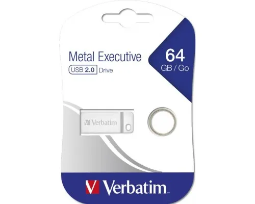 USB флеш накопитель Verbatim 64GB Metal Executive Silver USB 2.0 (98750)