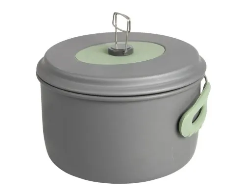 Набір туристичного посуду Bo-Camp Explorer XL Hard Anodized 4 предмети Сірий/Зелений (2200249)
