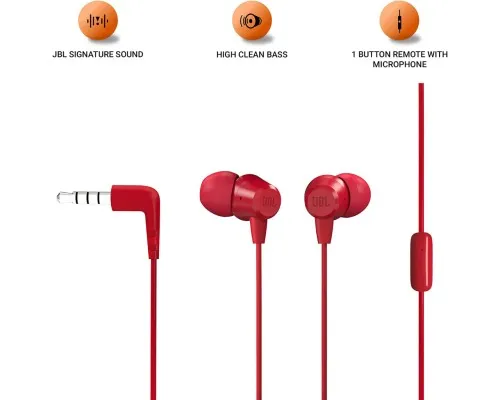 Навушники JBL C50 HI Red (JBLC50HIRED)