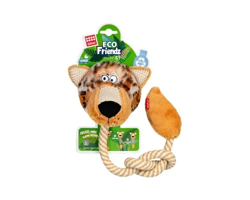 Іграшка для собак GiGwi Eco Friendz Леопард з пищалкою та мотузкою 76 см (2242)
