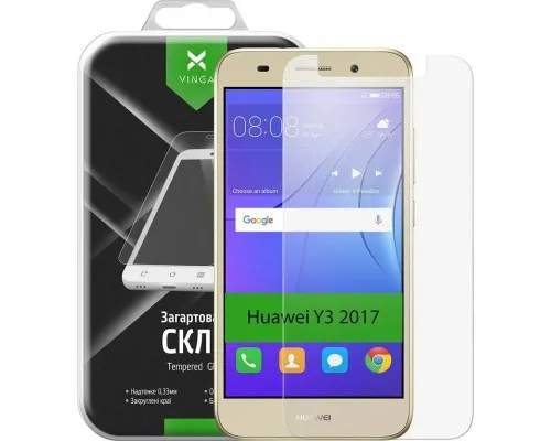 Скло захисне Vinga для Huawei Y3 2017 (Clear) (VTPGS-Y32017)