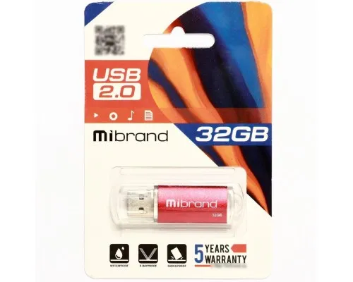 USB флеш накопитель Mibrand 32GB Cougar Red USB 2.0 (MI2.0/CU32P1R)