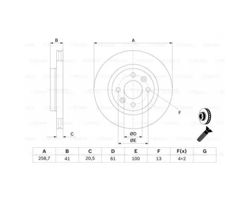 Гальмівний диск Bosch 0 986 478 124