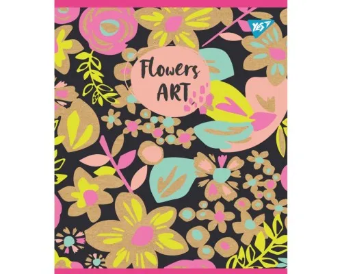 Зошит Yes А5 Flowers Art Крафт 24 аркушів клітка 5 дизайнів (765100)